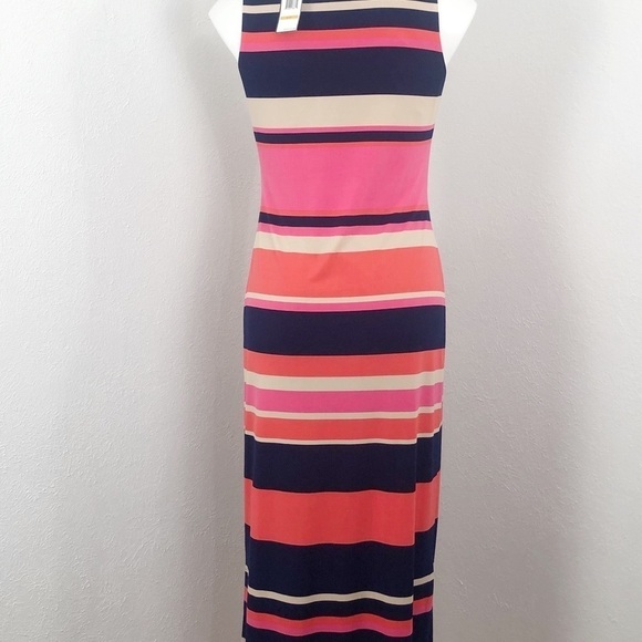 JESSICA HOWARD Maxi Stripped Dress Side Openings Size S - Picture 3 of 8